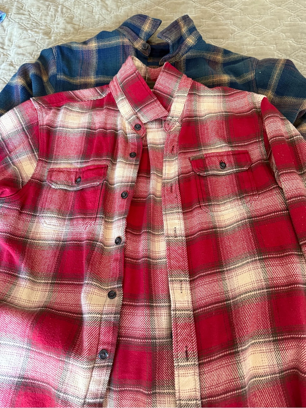 Orvis lot of 2 size L Heavyweight Plaid Work Shirts
